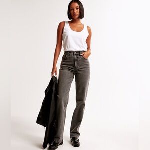Abercrombie & Fitch Gray Ultra High Rise '90s Straight Jeans